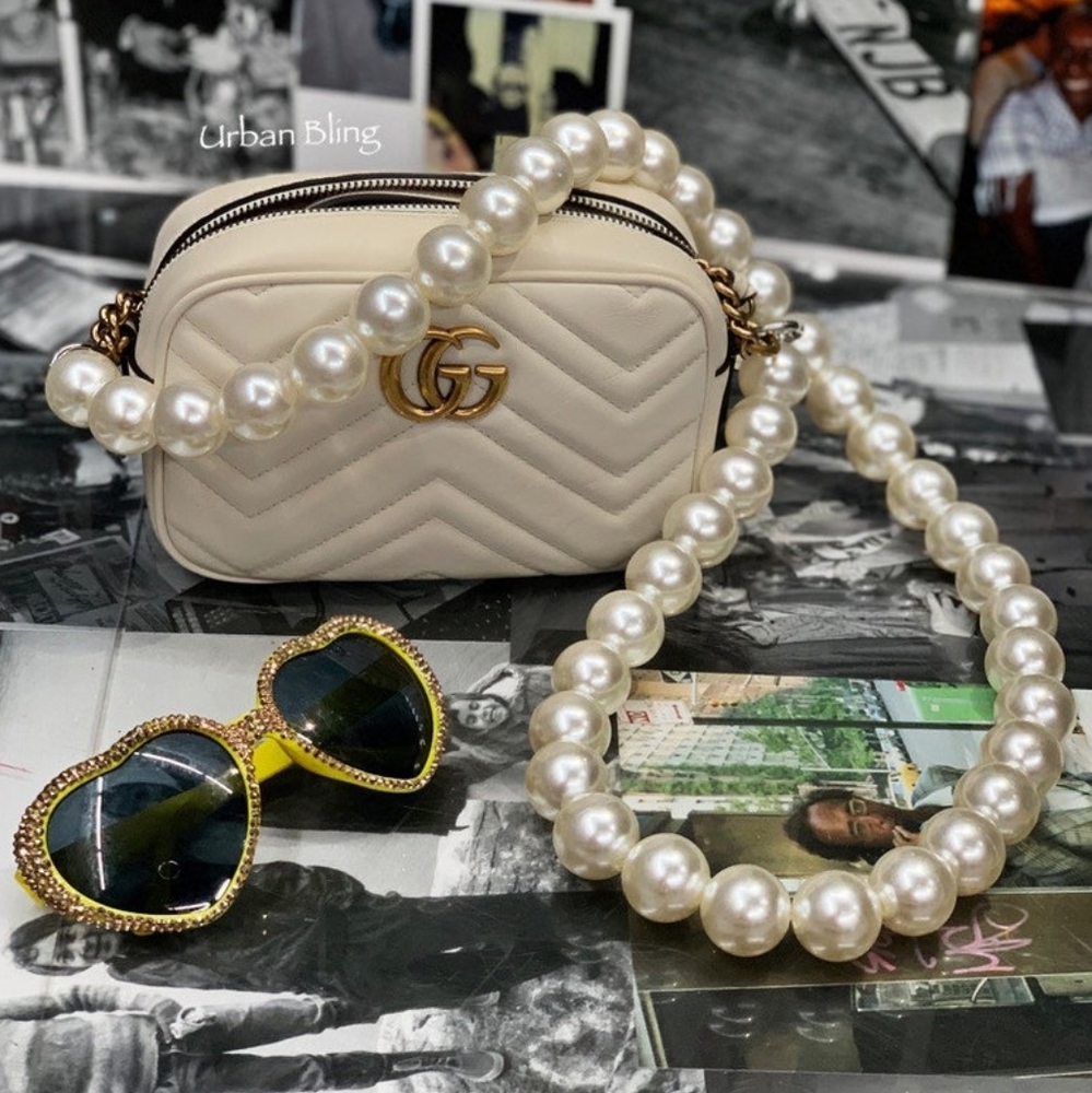 Long Large Jumbo Pearl Shoulder Bag Strap Pet Dog Leash